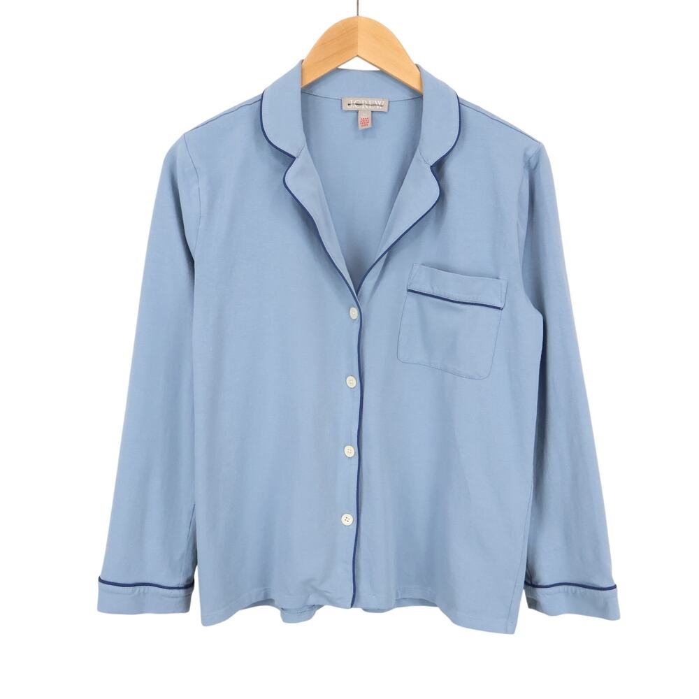 J.Crew Dreamy Cotton Blend Pajama Top Regatta Blue Size XS